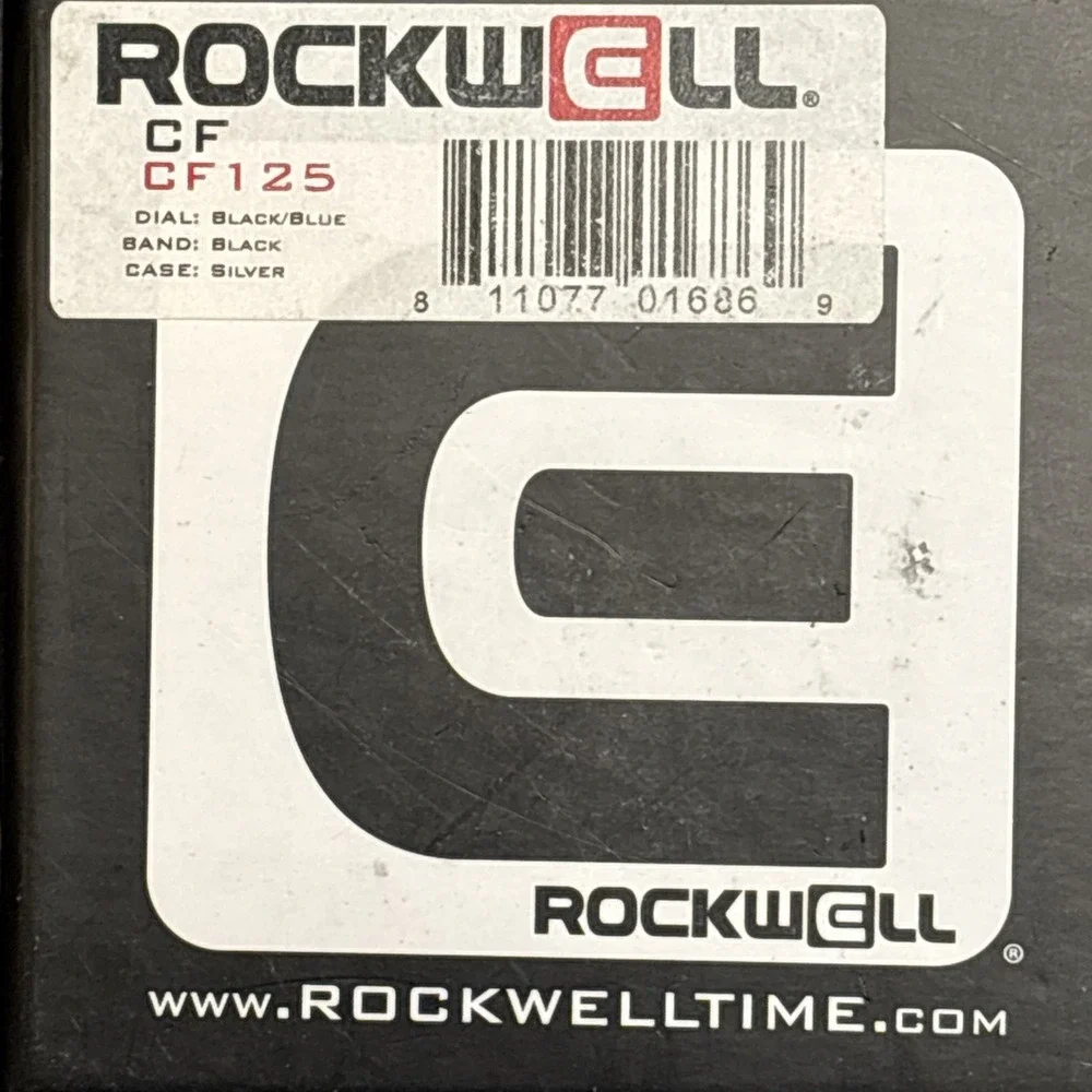 Rockwell The CF Fast and Light Watch Navy Blue Carbon Fiber Square Face 100M‎